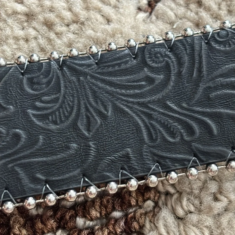 Elegant Black and Silver Embellished Belt